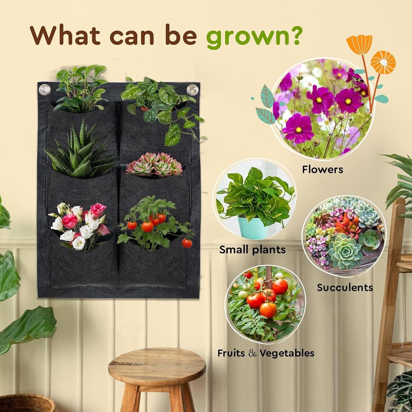🌿 Vertical Hanging Wall Planter for Balcony & Indoors