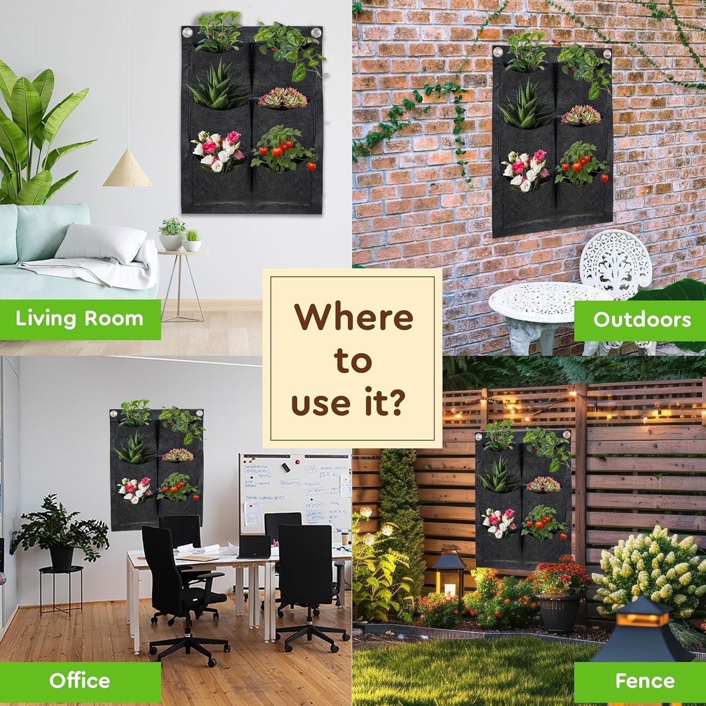 🌿 Vertical Hanging Wall Planter for Balcony & Indoors