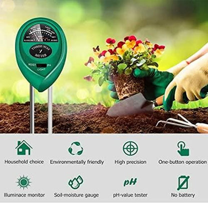 🌱 3-in-1 Soil Moisture Meter – Smart Gardening Made Easy!