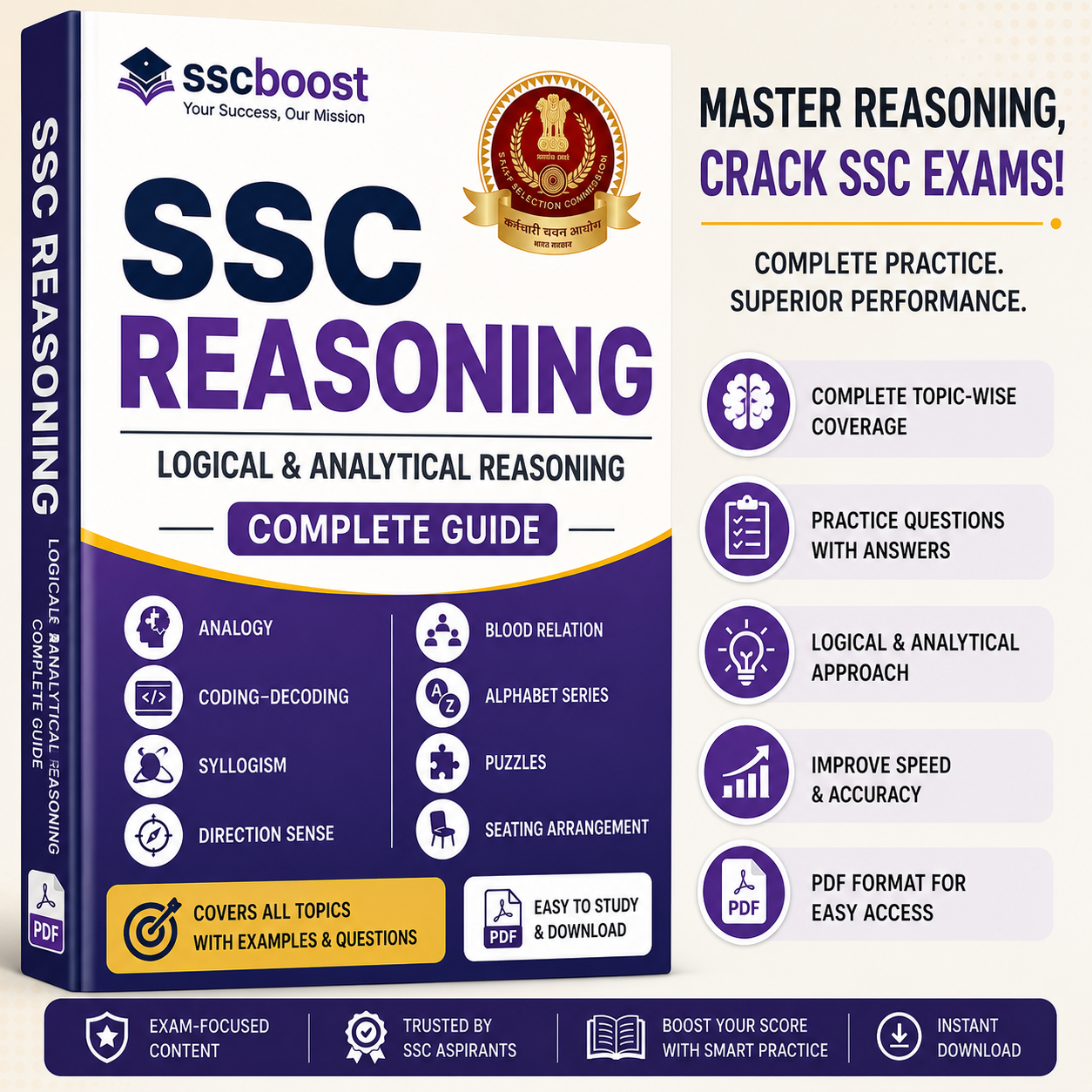 SSC Reasoning PDF – Logical & Analytical Reasoning Complete Guide | 500+ Practice Questions