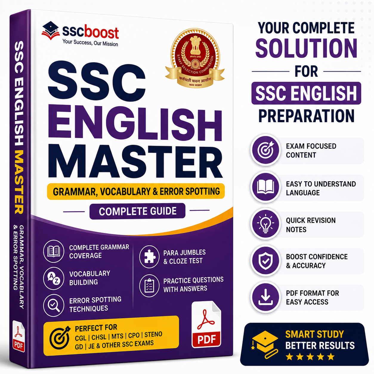 SSC English Master PDF – Grammar, Vocabulary & Error Spotting