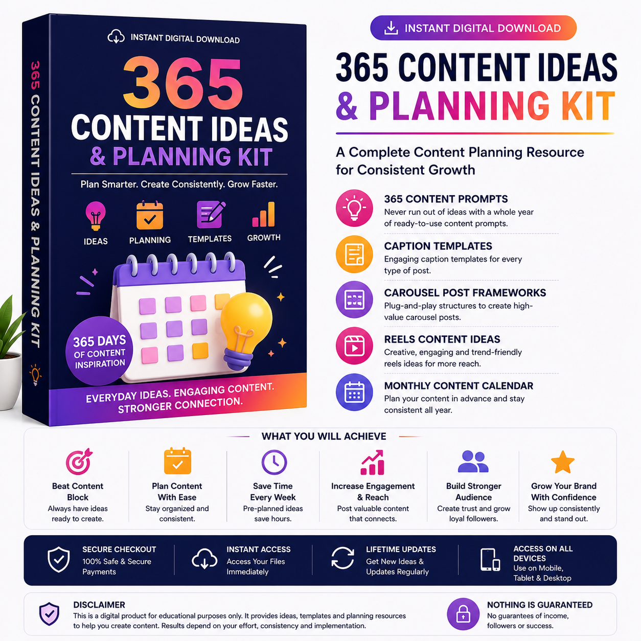 365 Content Ideas & Planning Kit — Never Run Out of Content Again