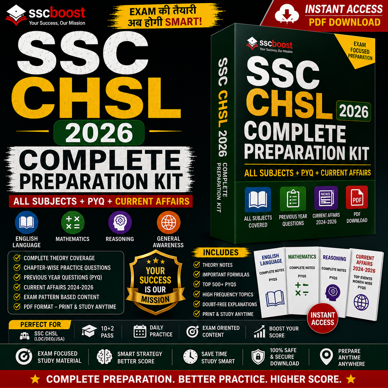 SSC CGL 2026 Complete Preparation Kit – All Subjects + PYQ + Mock Test | Instant Access