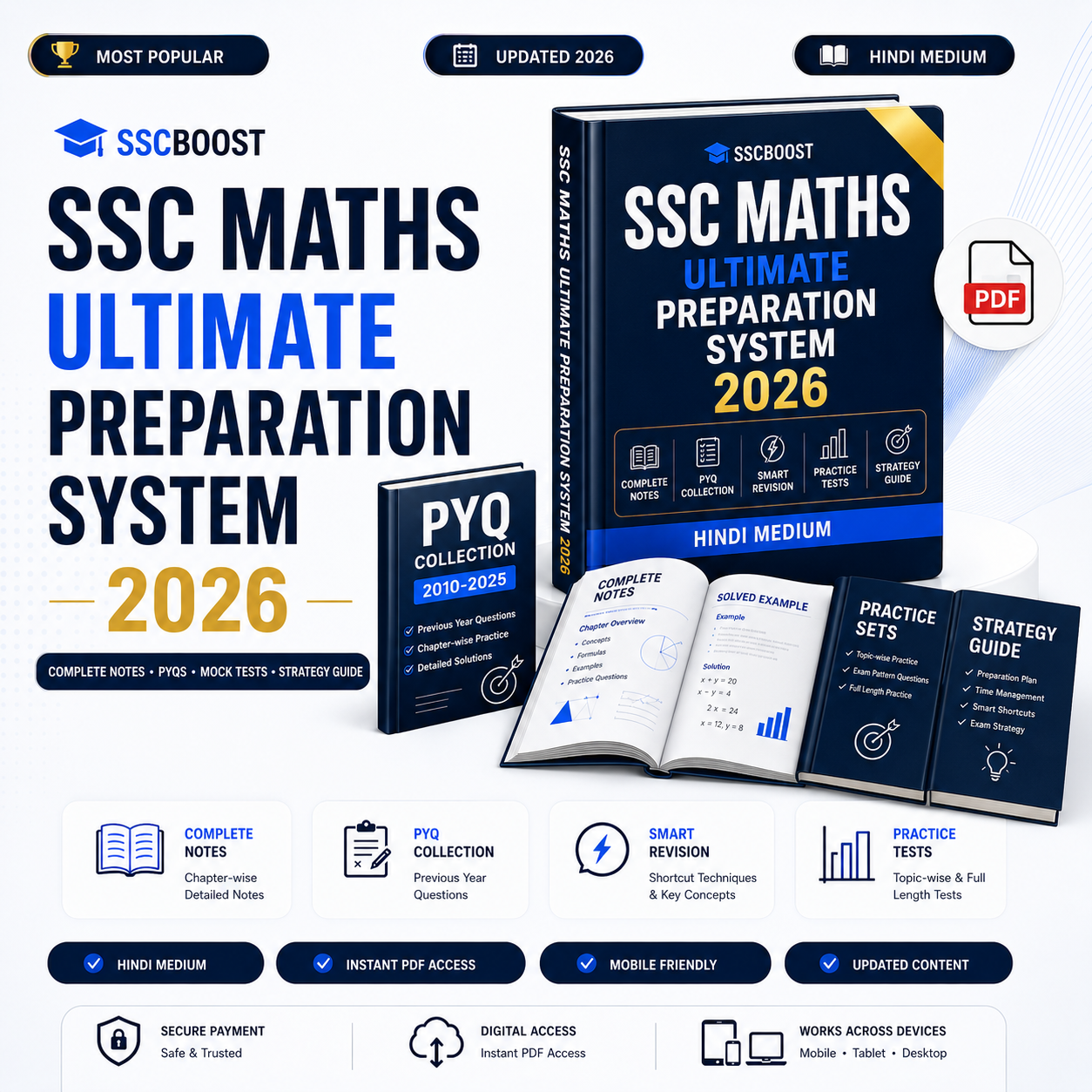 SSC Maths Ultimate Preparation System 2026 🏆 Best Value | Complete Notes + PYQs + Mock Tests + Strategy Guide | Instant PDF