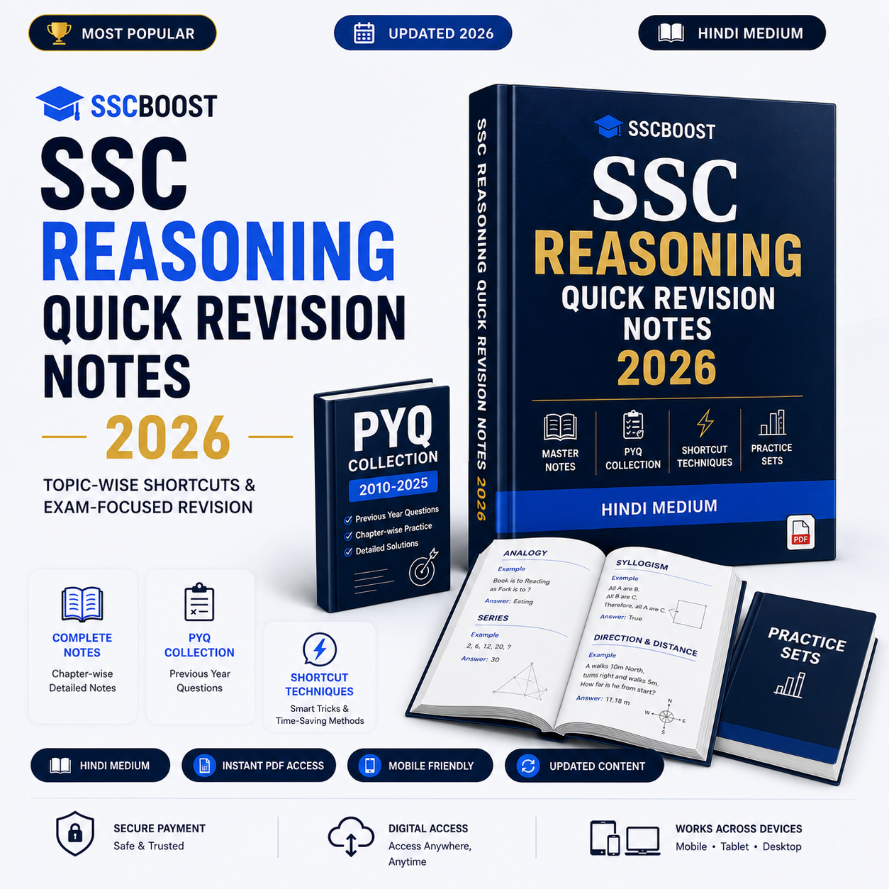 SSC Reasoning Quick Revision Notes 2026 | Topic-wise Shortcuts & Exam-Focused Revision | Instant PDF