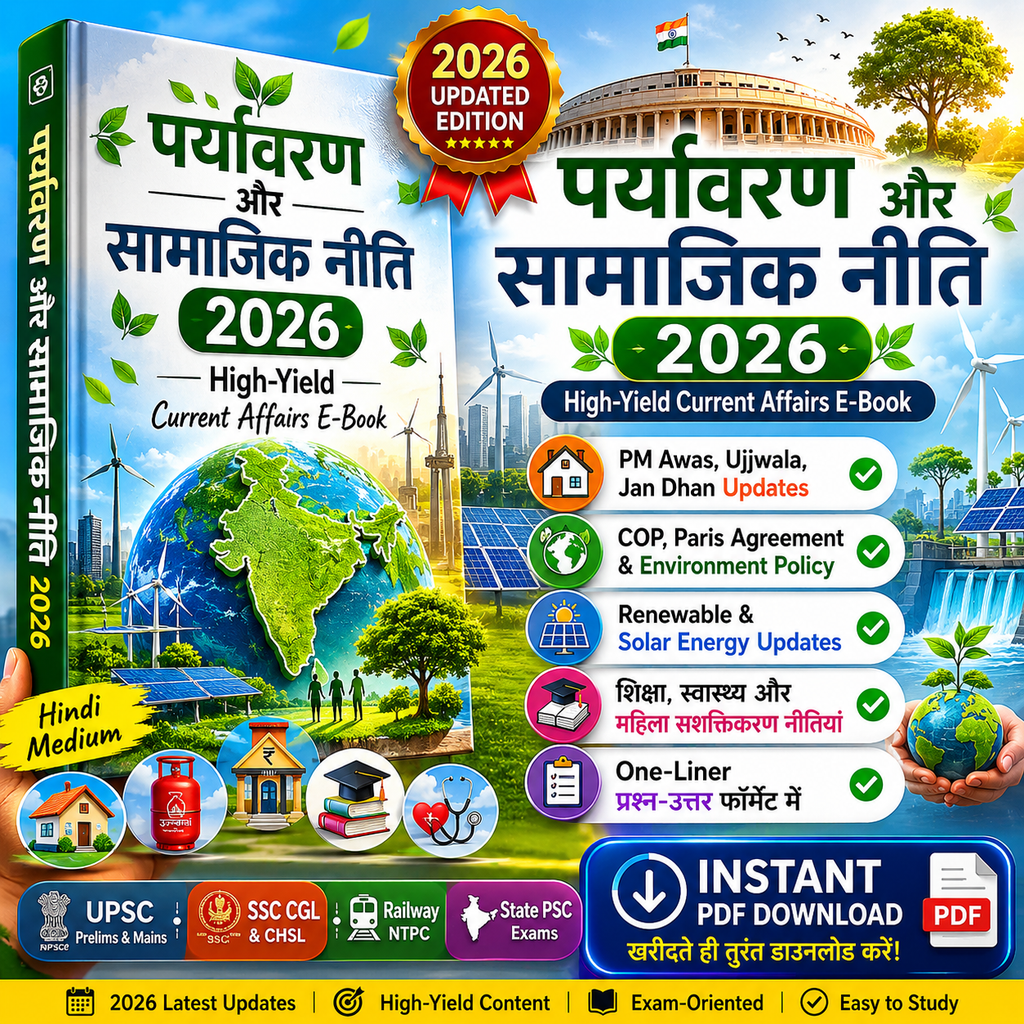 Target 2026: सरकारी योजनाएं एवं पर्यावरण Master E-Book (One-Liner Q&A) | For UPSC, SSC, State PSC, Railway | Instant PDF Download